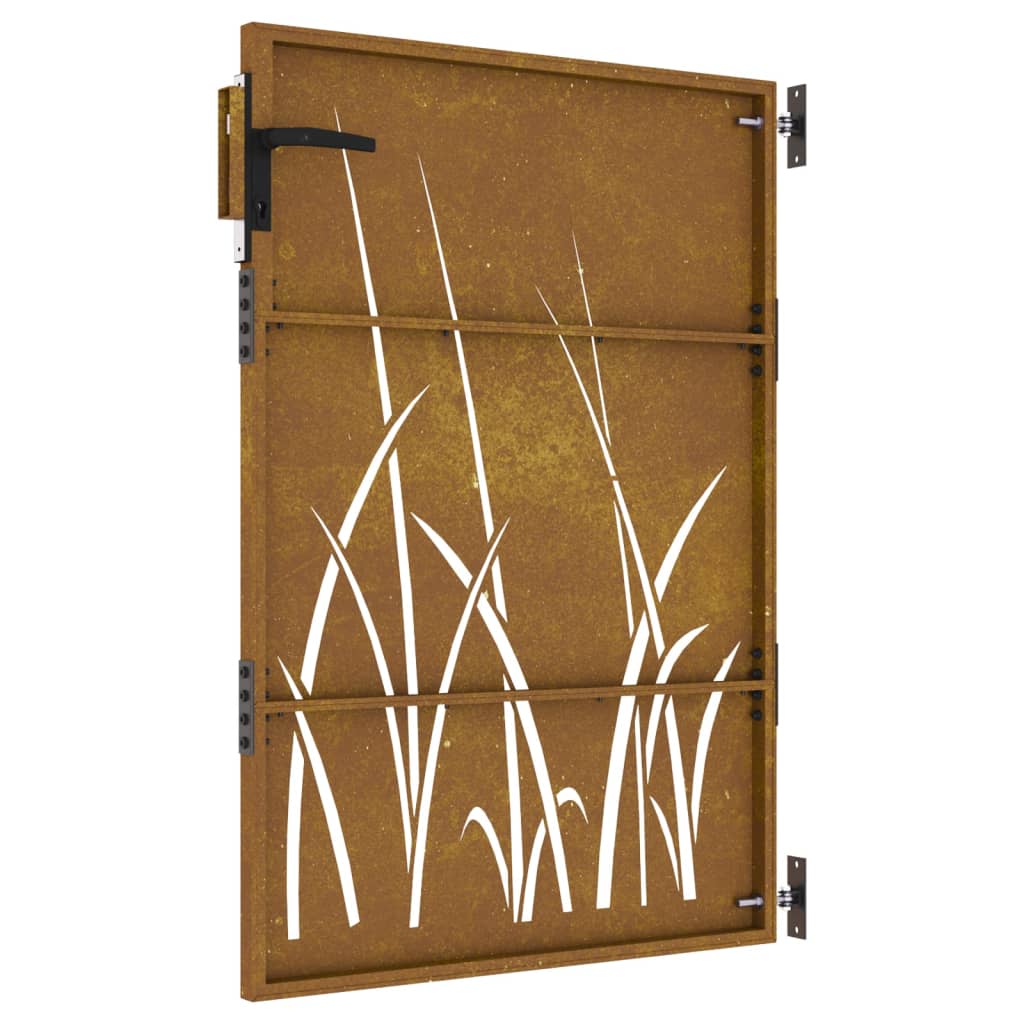 Sodo vartai, 85x150cm, corten plienas, žolės dizaino