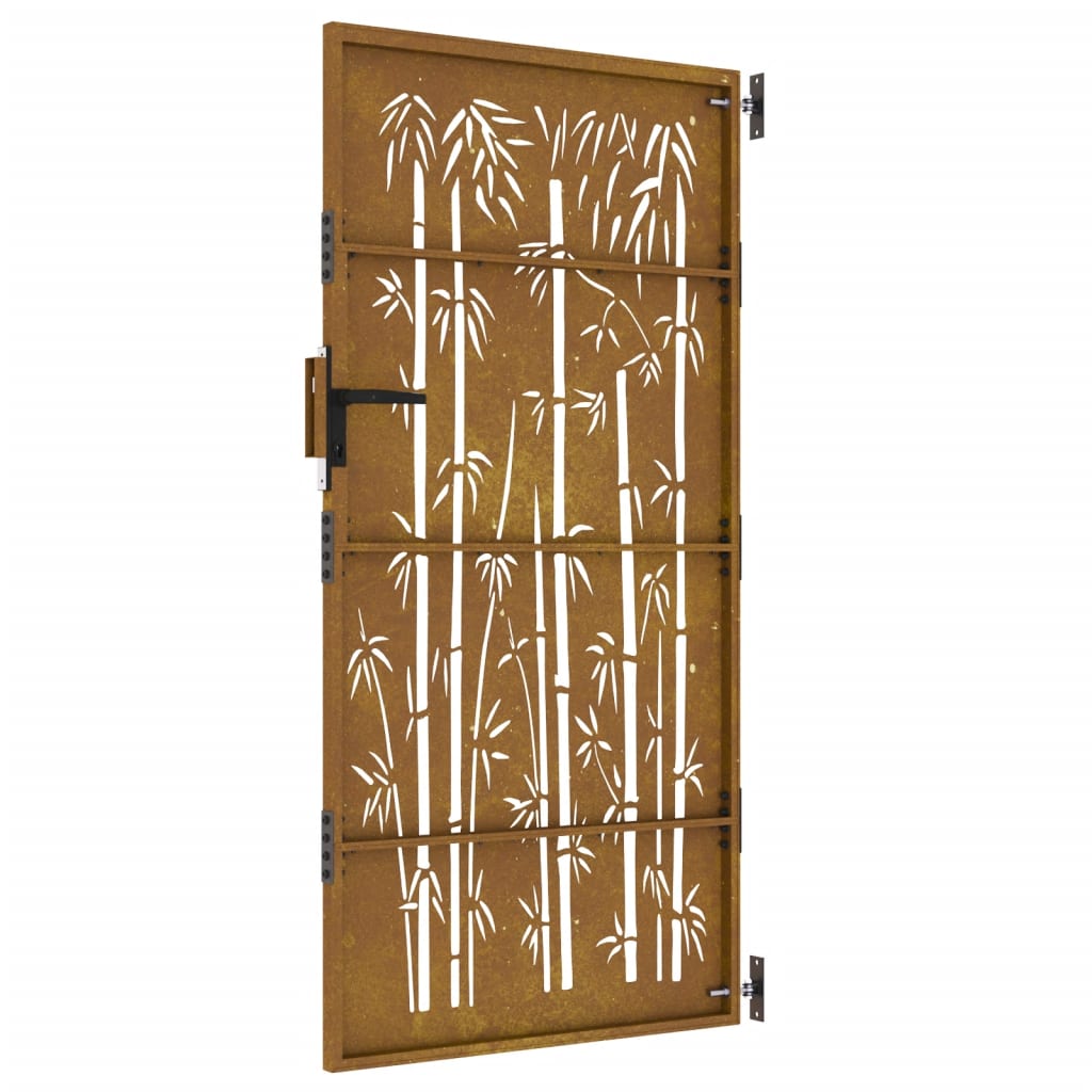 Sodo vartai, 85x175cm, corten plienas, bambuko dizaino