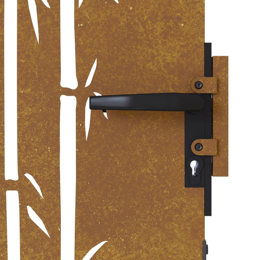 Sodo vartai, 85x175cm, corten plienas, bambuko dizaino
