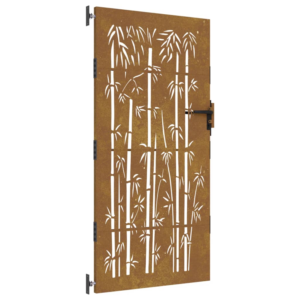 Sodo vartai, 85x200cm, corten plienas, bambuko dizaino