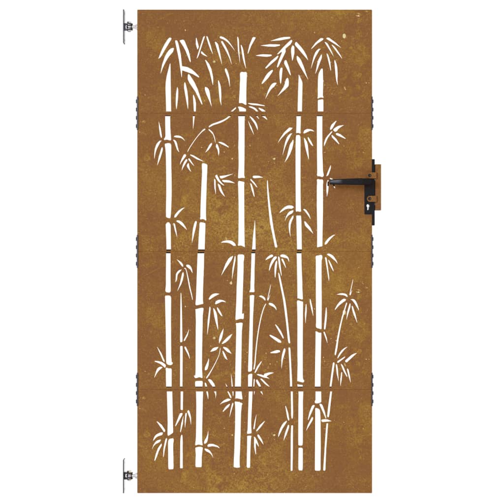 Sodo vartai, 85x200cm, corten plienas, bambuko dizaino