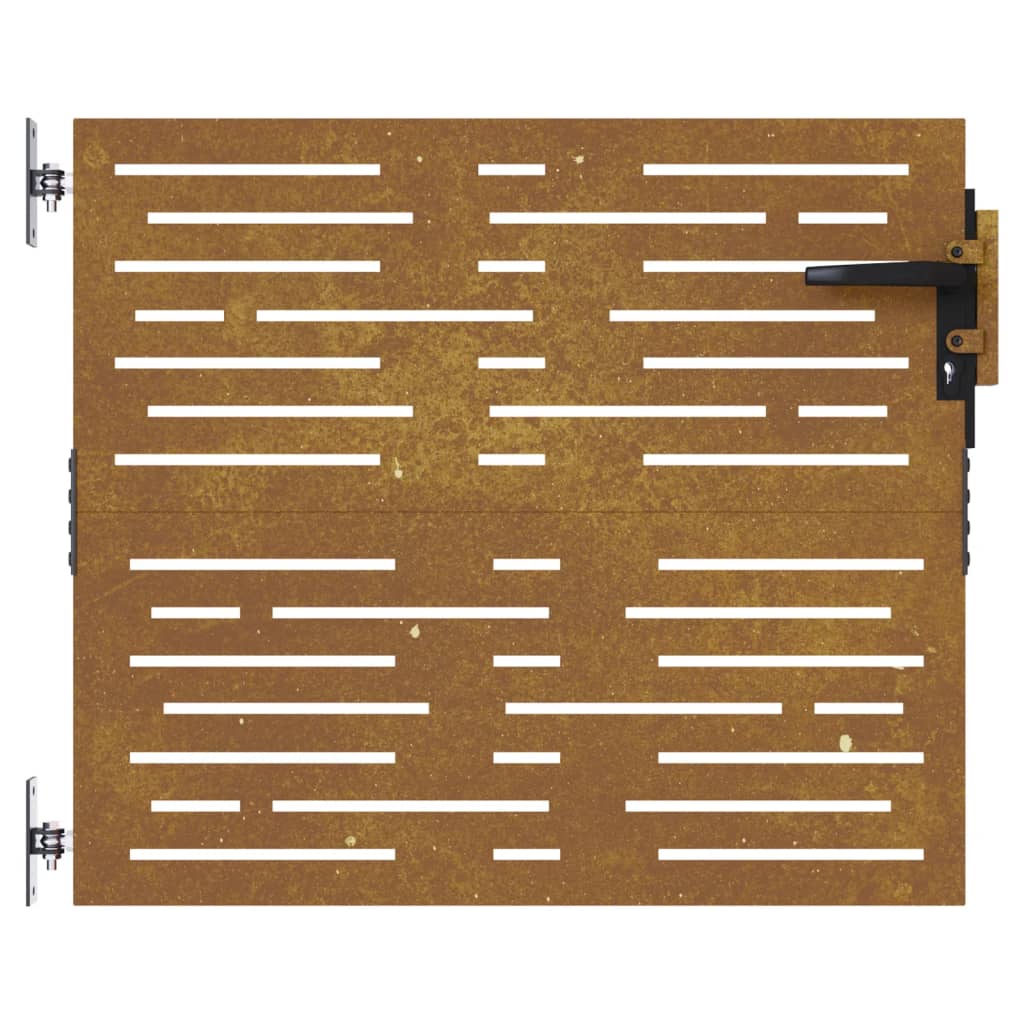 Sodo vartai, 85x100cm, corten plienas, kvadratų dizaino