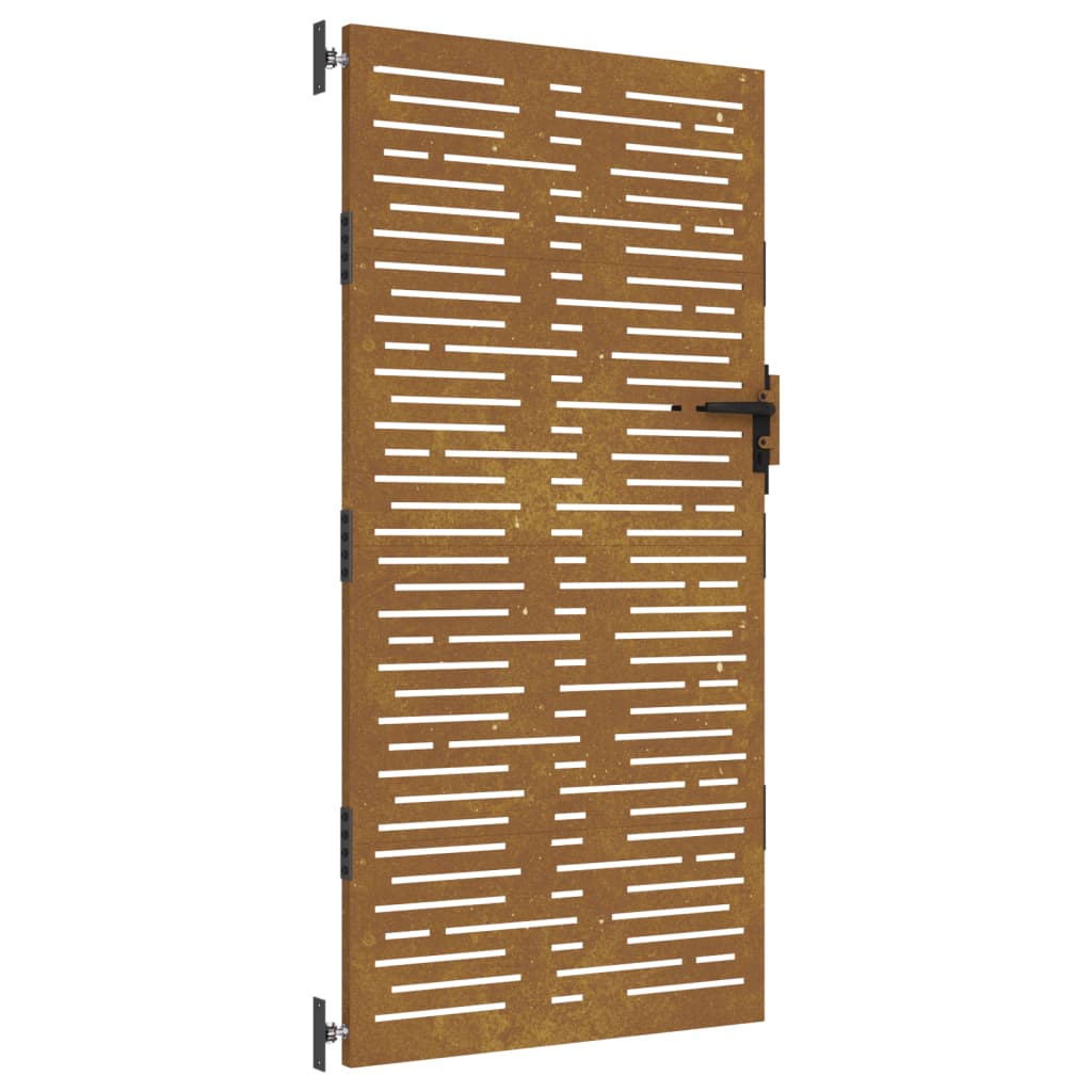 Sodo vartai, 85x175cm, corten plienas, kvadratų dizaino