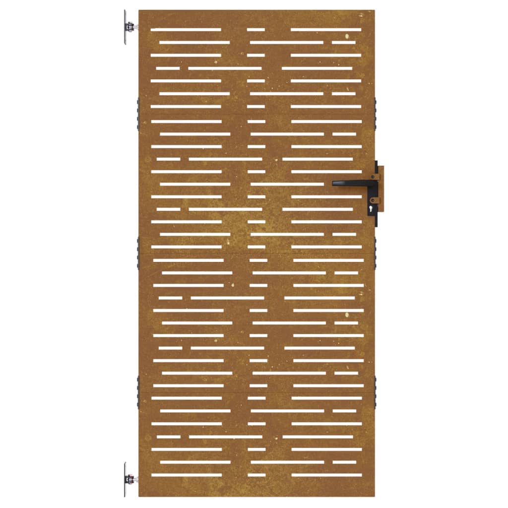 Sodo vartai, 85x175cm, corten plienas, kvadratų dizaino