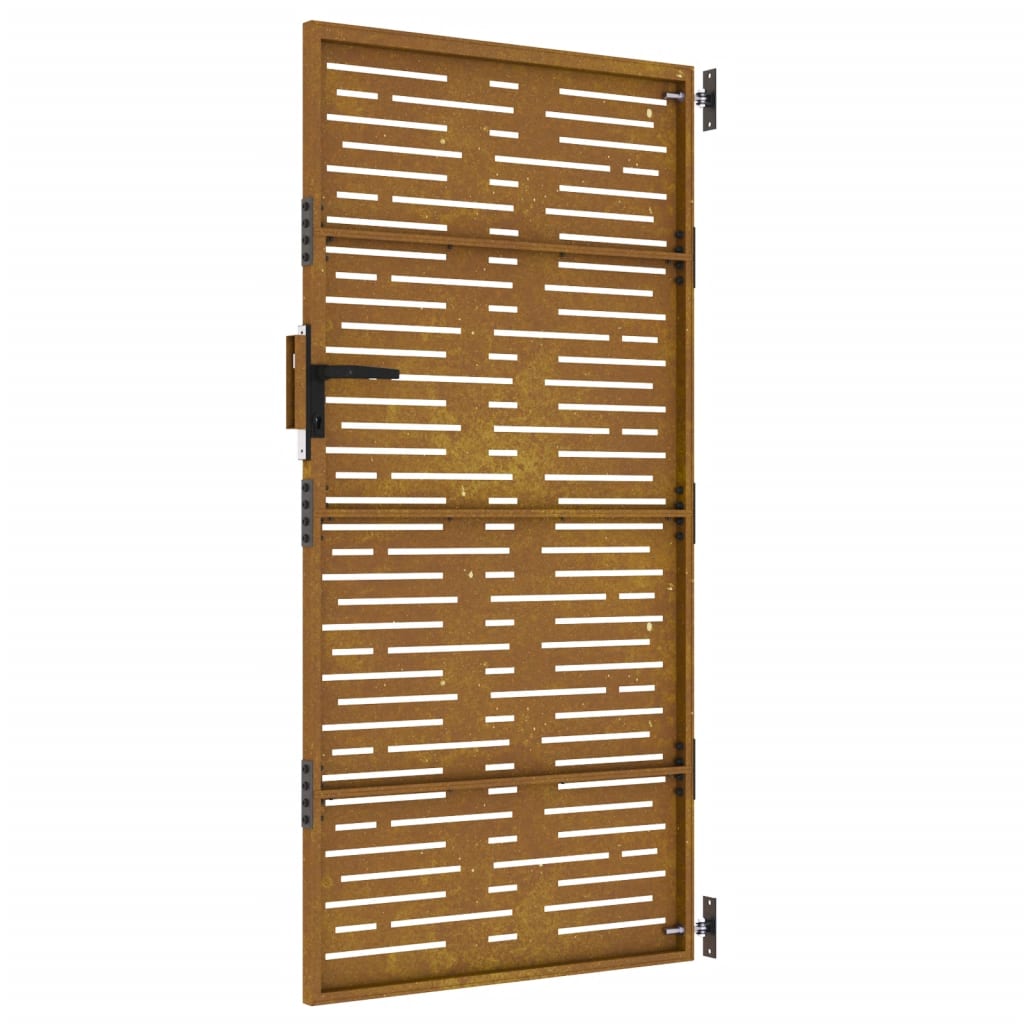Sodo vartai, 85x175cm, corten plienas, kvadratų dizaino