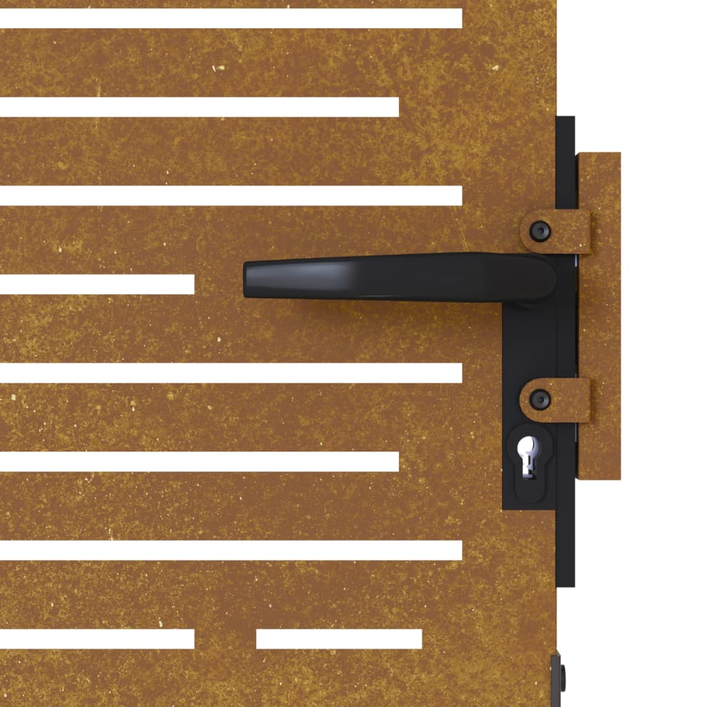 Sodo vartai, 85x175cm, corten plienas, kvadratų dizaino