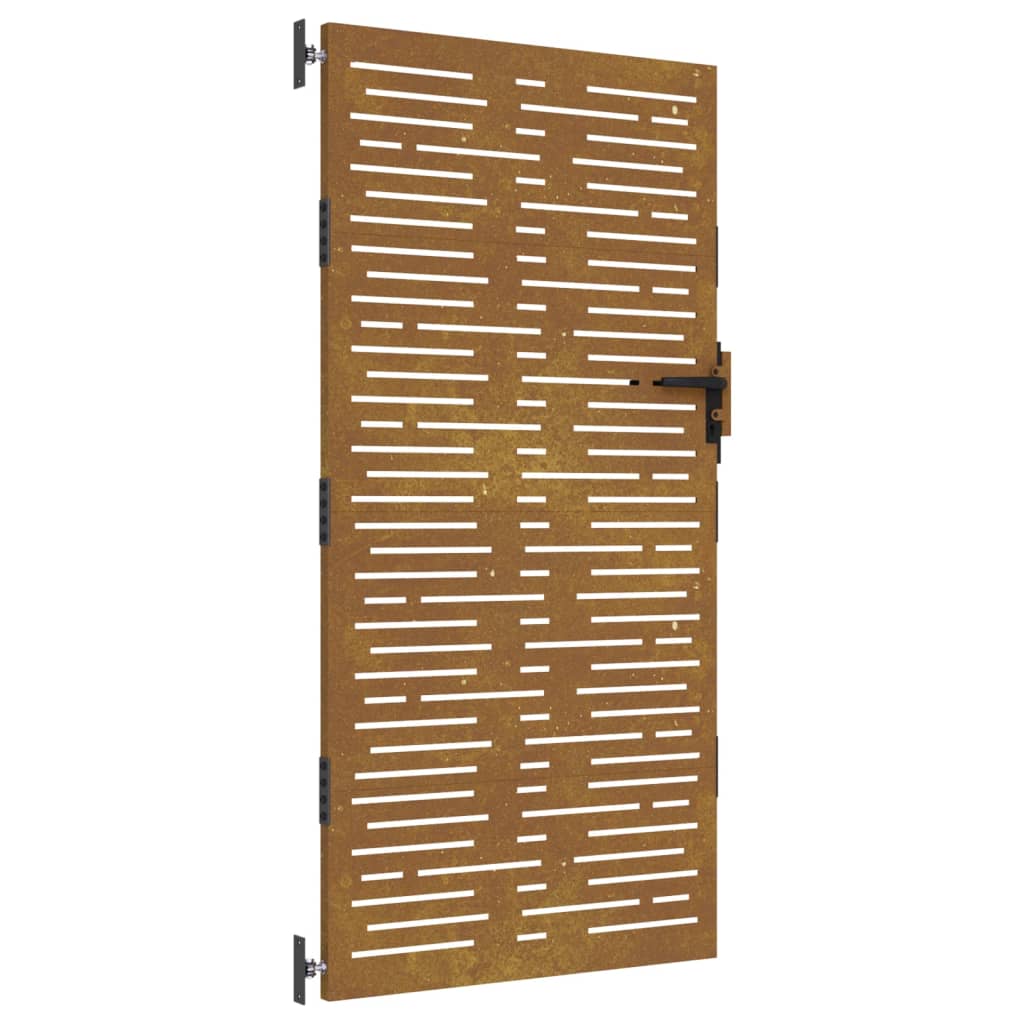 Sodo vartai, 85x200cm, corten plienas, kvadratų dizaino