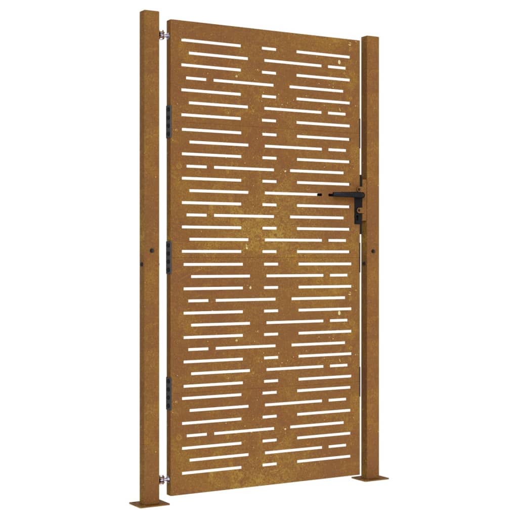 Sodo vartai, 105x180cm, corten plienas, kvadratų dizaino