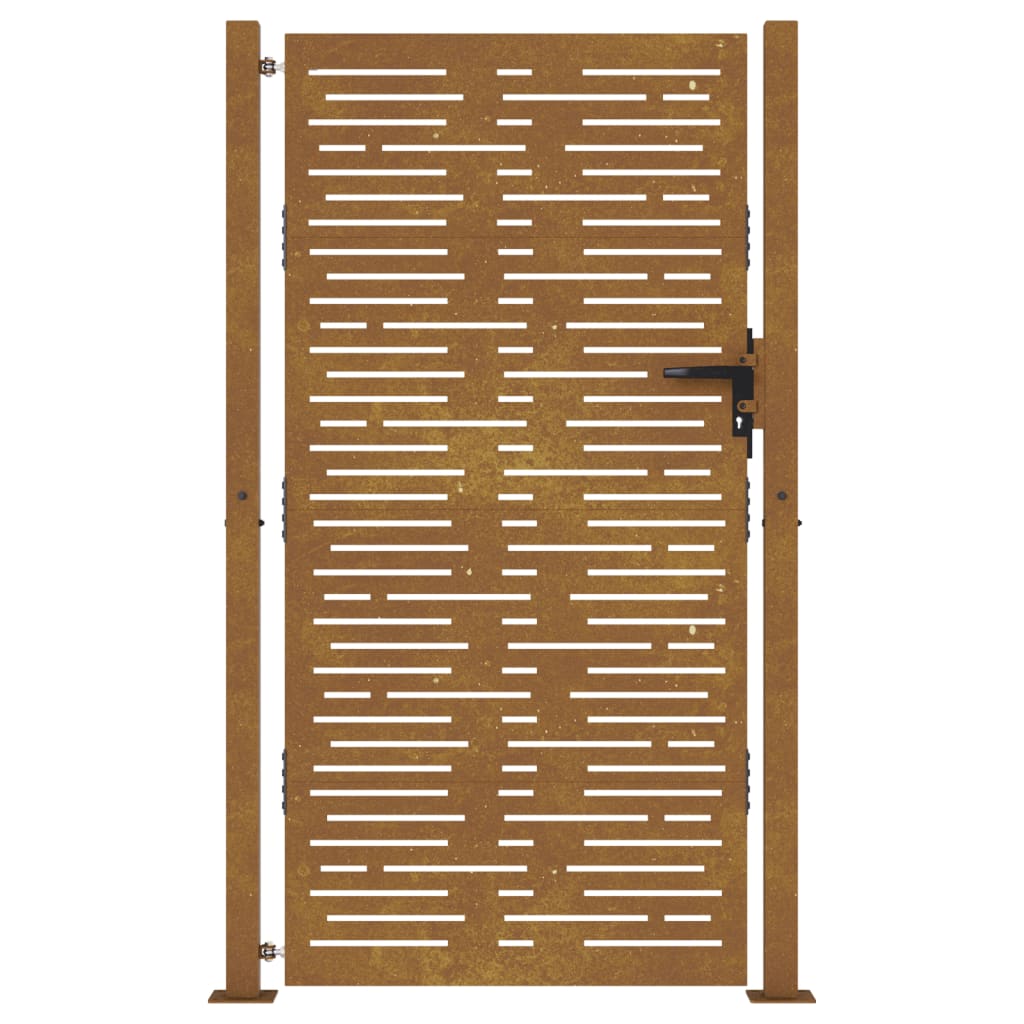 Sodo vartai, 105x180cm, corten plienas, kvadratų dizaino