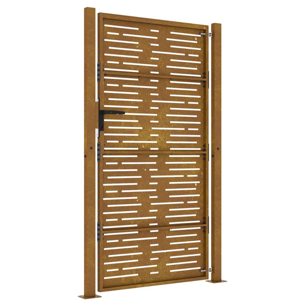 Sodo vartai, 105x180cm, corten plienas, kvadratų dizaino