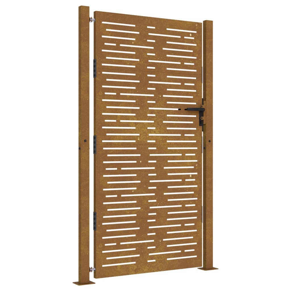 Sodo vartai, 105x205cm, corten plienas, kvadratų dizaino