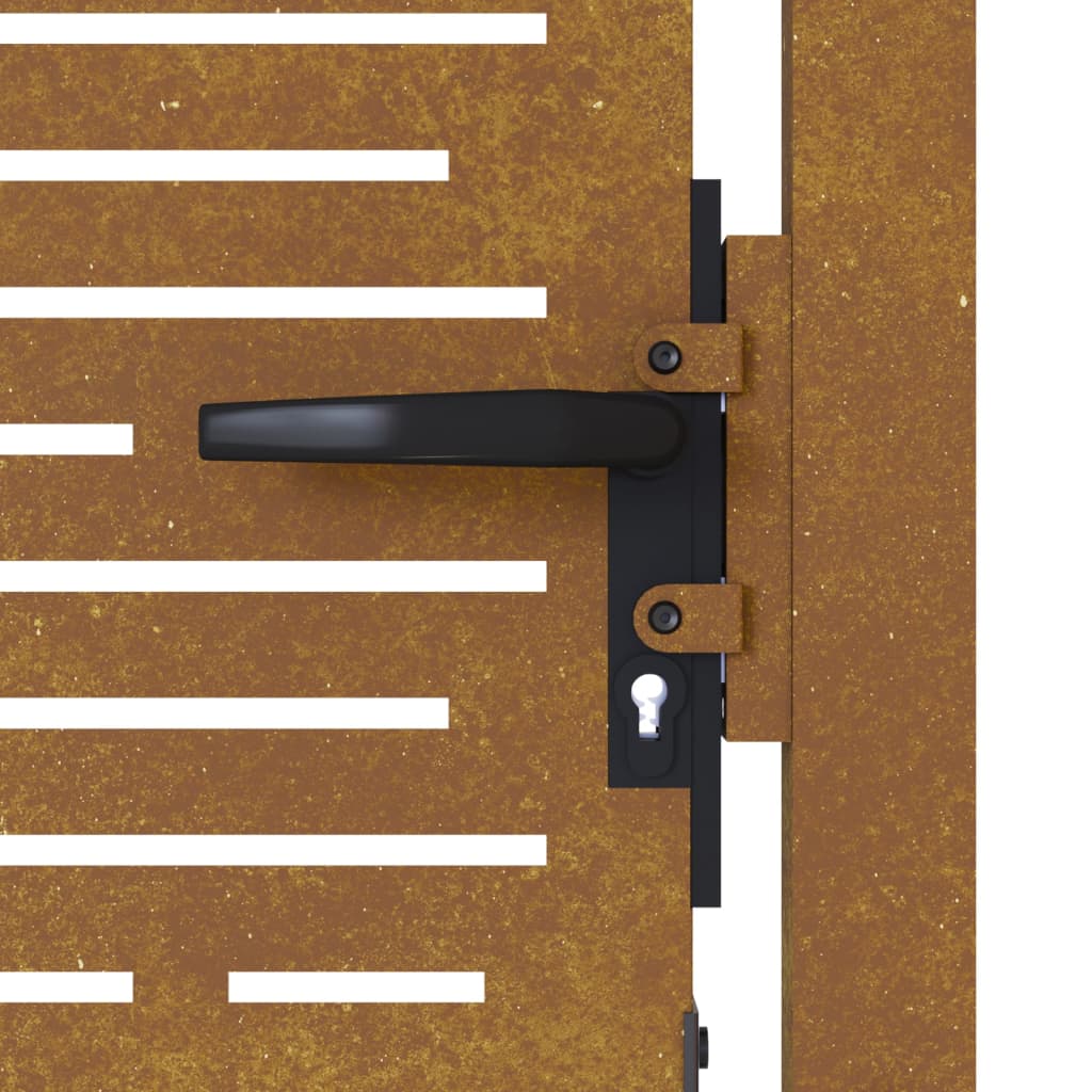 Sodo vartai, 105x205cm, corten plienas, kvadratų dizaino