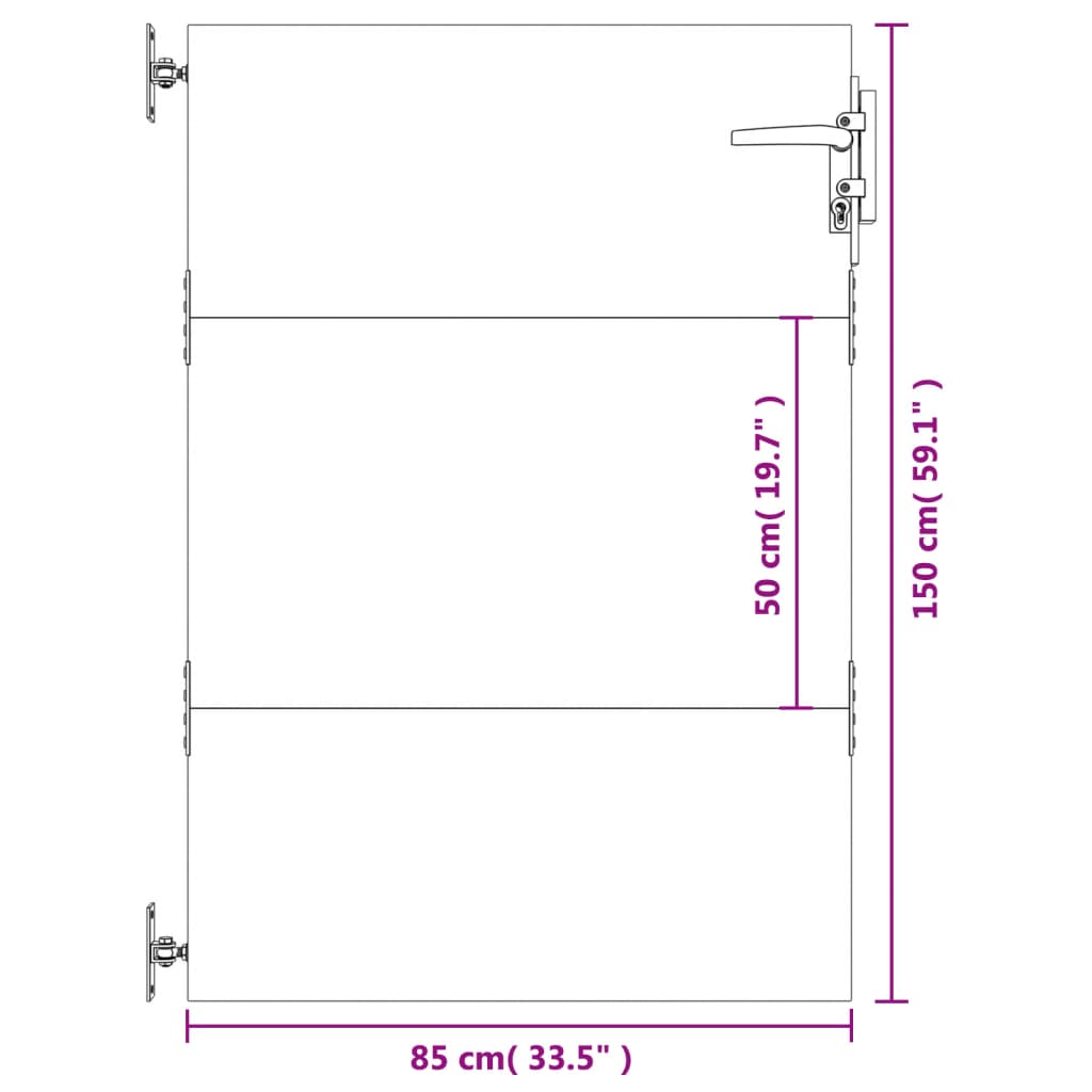 Sodo vartai, 85x150cm, corten plienas