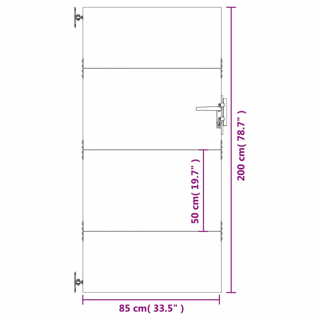 Sodo vartai, 85x200cm, corten plienas