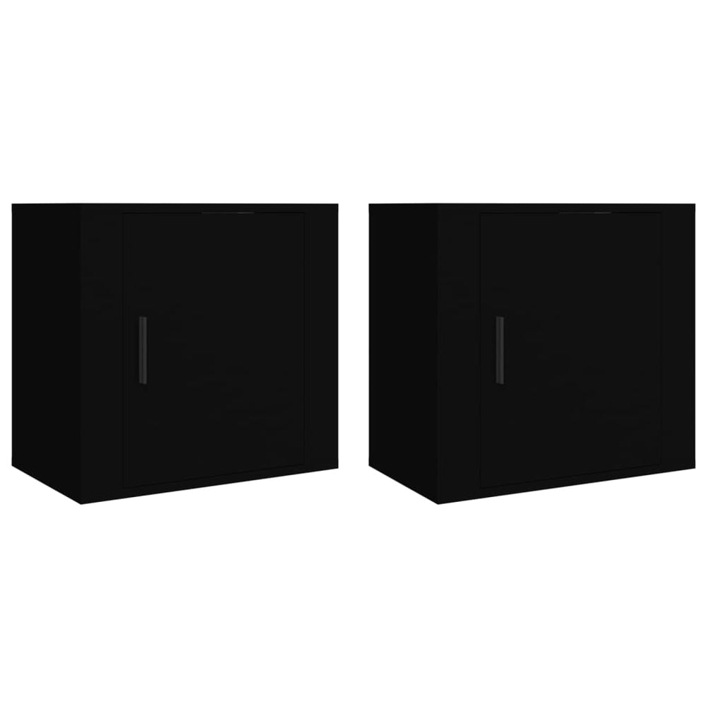 Sieninės naktinės spintelės, 2vnt., juodos, 50x30x47cm