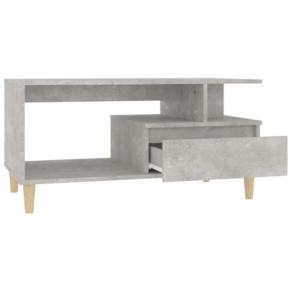 Kavos staliukas, betono pilkas, 90x49x45cm, apdirbta mediena