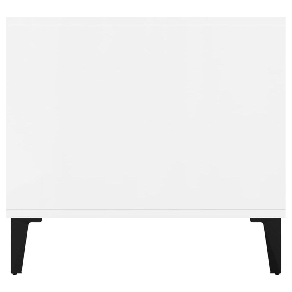 Kavos staliukas, baltas, 90x49x45cm, apdirbta mediena, blizgus