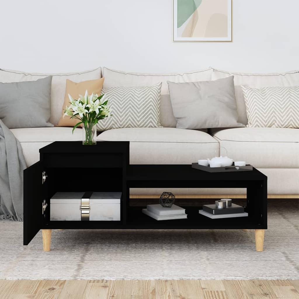 Kavos staliukas, juodos spalvos, 100x50x45 cm, apdirbta mediena