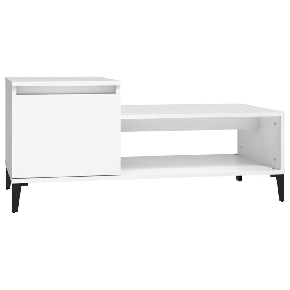Kavos staliukas, baltos spalvos, 100x50x45 cm, apdirbta mediena