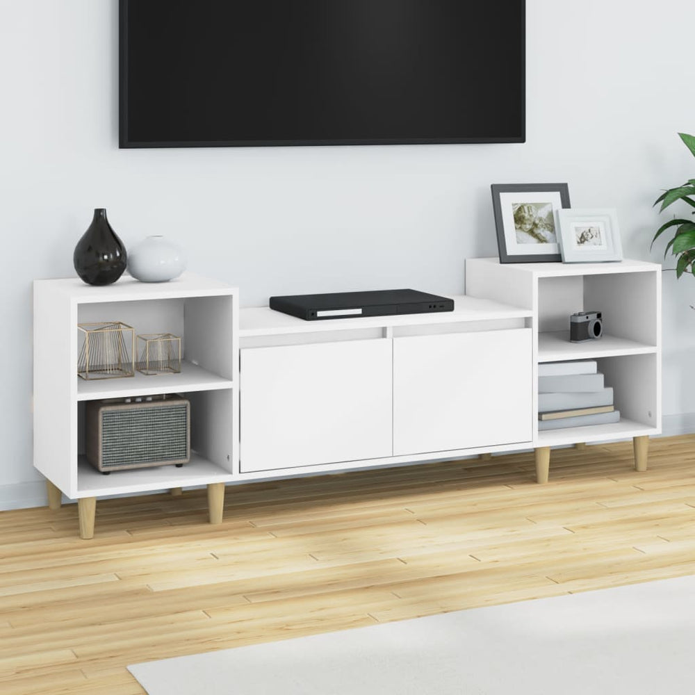 Televizoriaus spintelė, baltos spalvos, 160x35x55cm, mediena