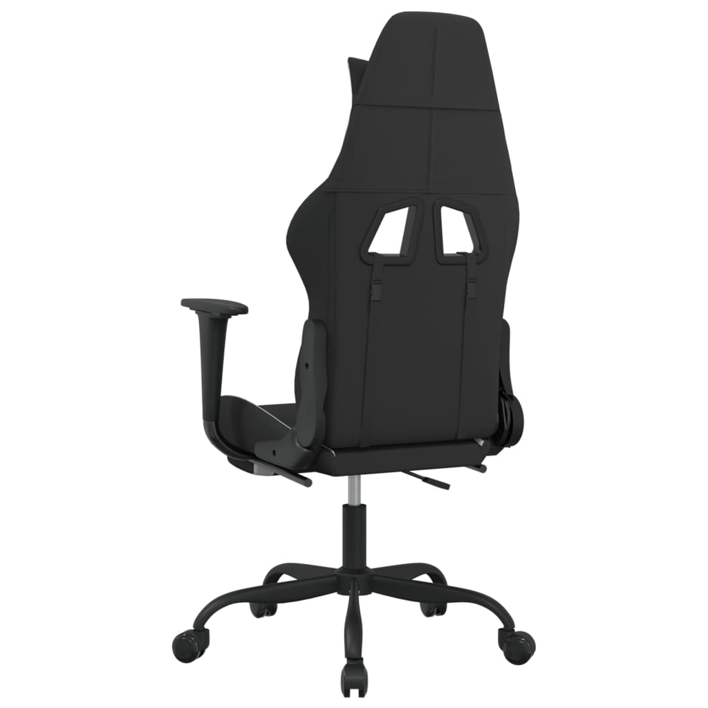 Žaidimų kėdė su pakoja, juodos ir baltos spalvos, audinys (314373)