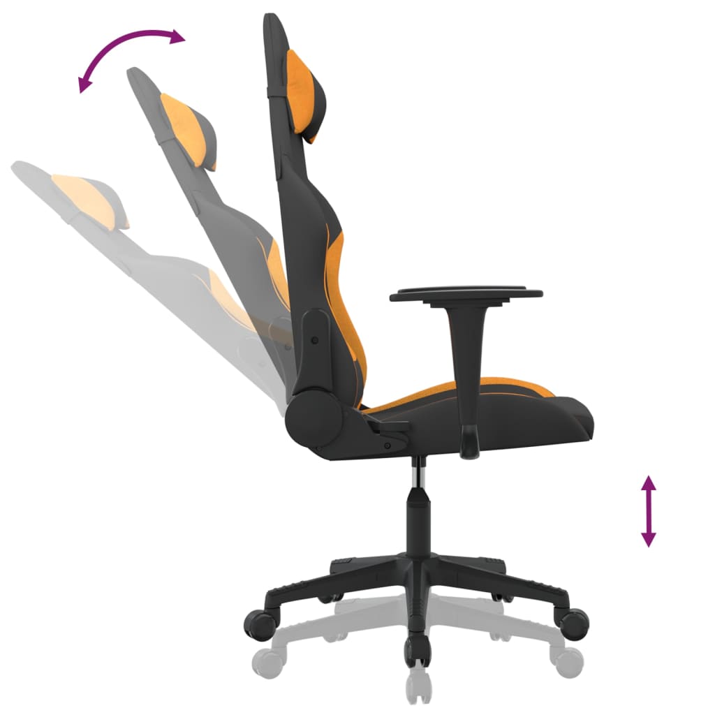 Žaidimų kėdė, juodos ir oranžinės spalvos, audinys (314373)