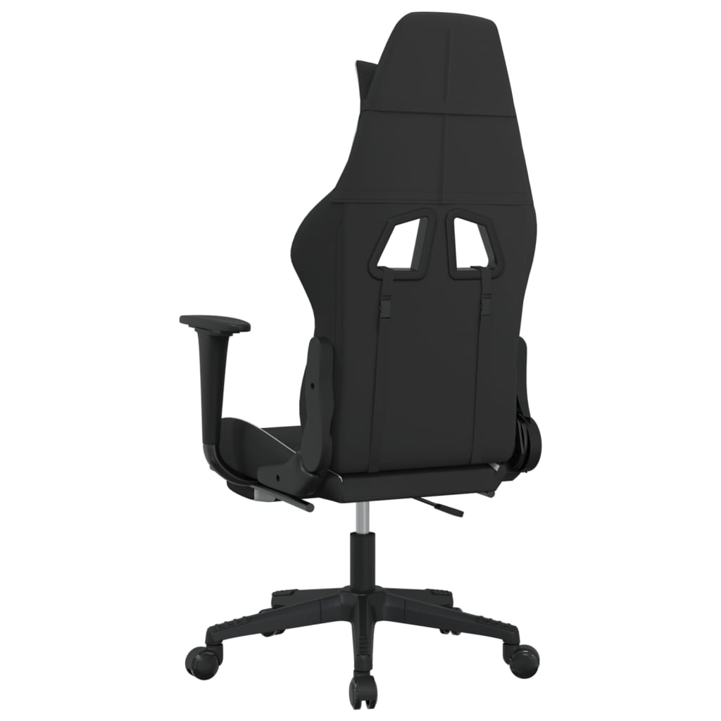 Žaidimų kėdė su pakoja, juodos ir baltos spalvos, audinys (314375)