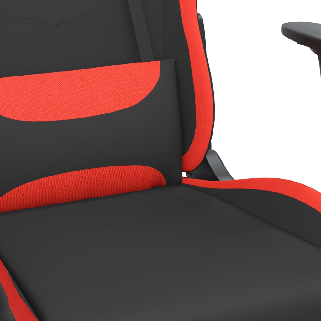 Žaidimų kėdė su pakoja, juodos ir raudonos spalvos, audinys (314375)