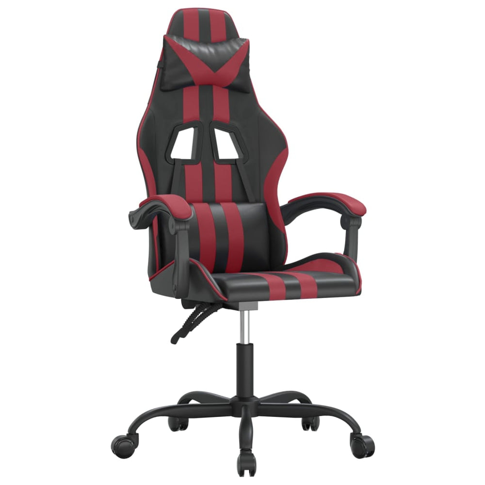 Žaidimų kėdė, juodos ir raudonojo vyno spalvos, dirbtinė oda (314382)