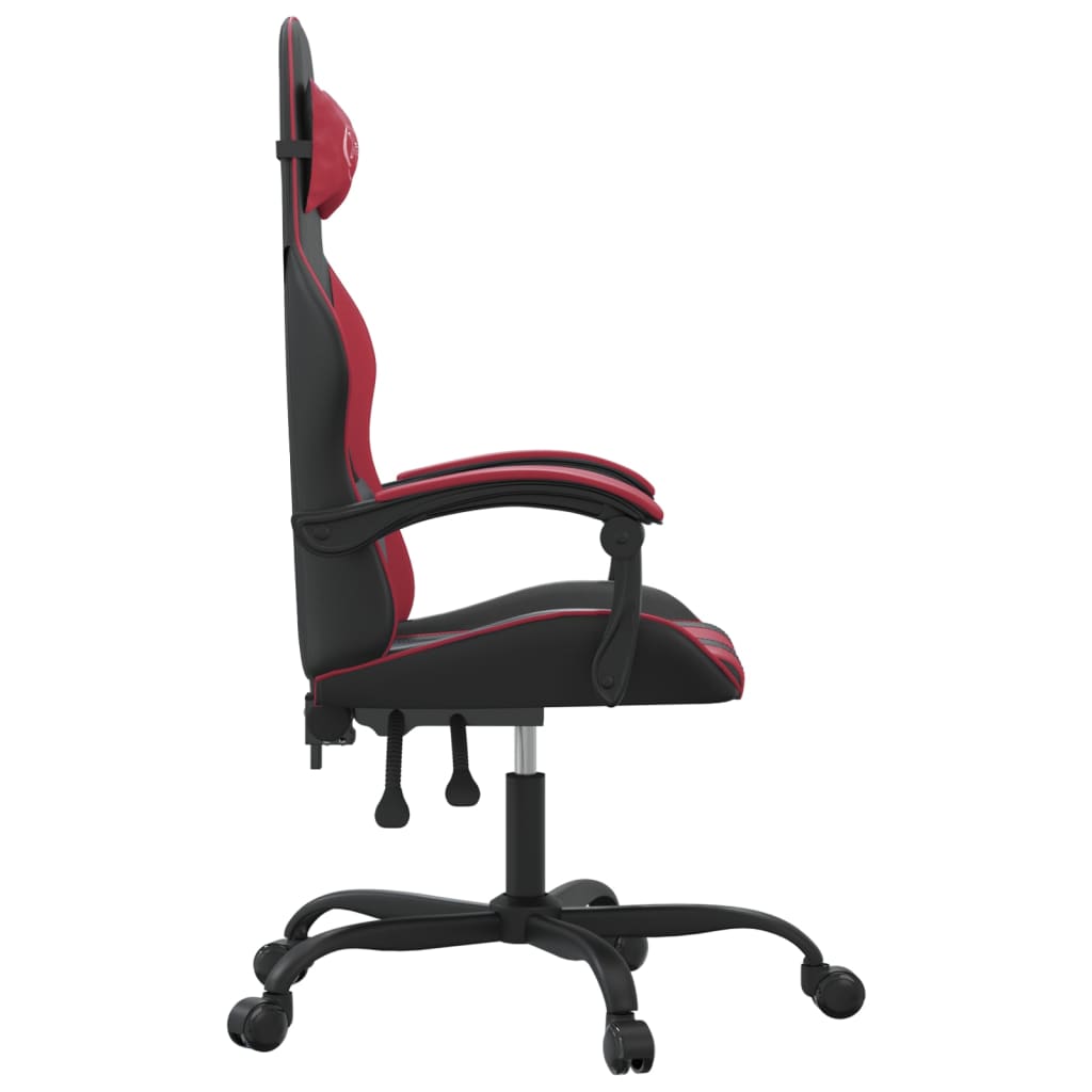 Žaidimų kėdė, juodos ir raudonojo vyno spalvos, dirbtinė oda (314389)