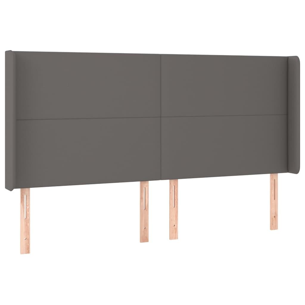 Lova su spyruoklėmis/čiužiniu/LED, pilka 200x200cm dirbtinė oda