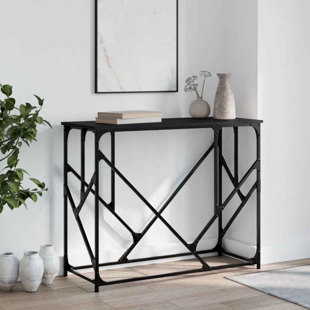 Konsolinis staliukas, juodas, 100x40x80cm, apdirbta mediena
