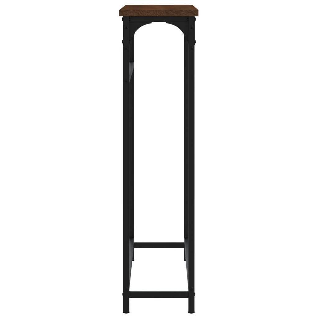 Konsolinis staliukas, rudas ąžuolo, 75x19,5x75cm, mediena