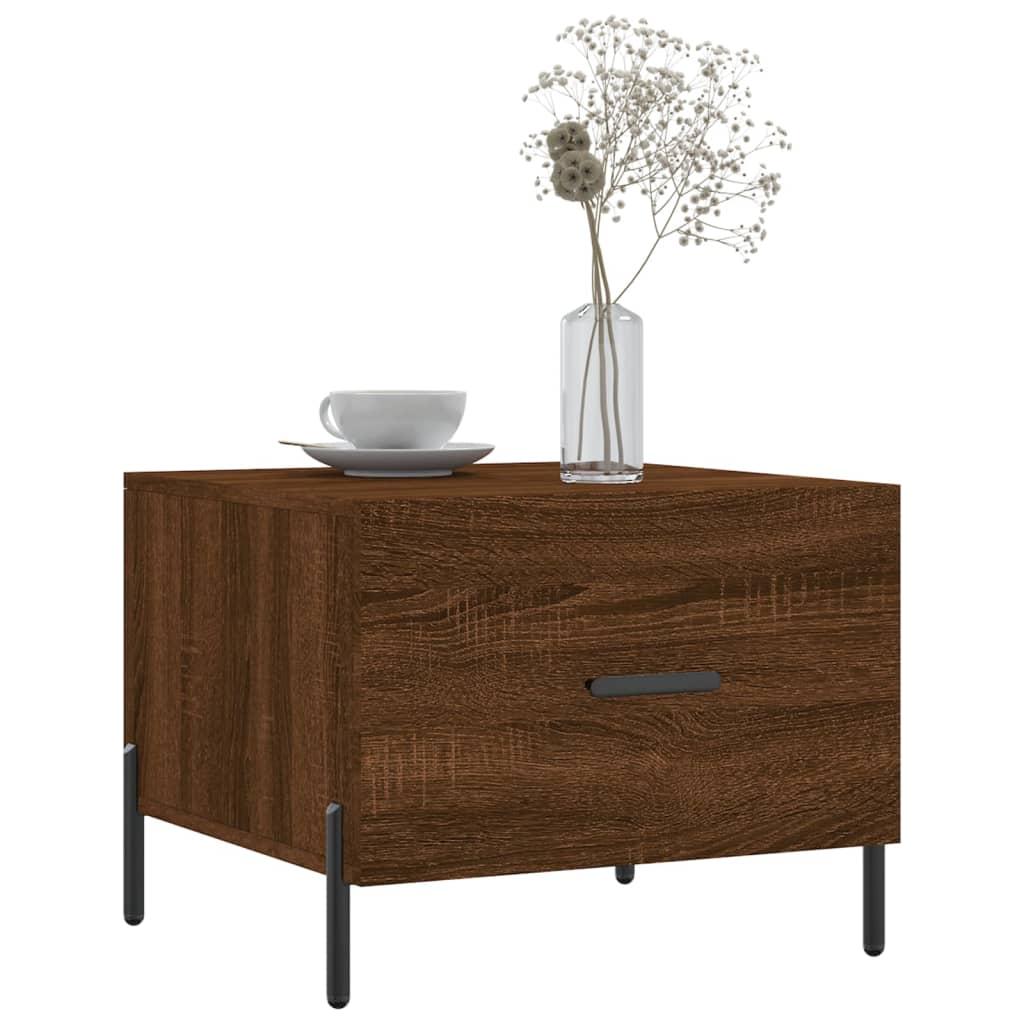 Kavos staliukas, rudas ąžuolo, 50x50x40cm, apdirbta mediena