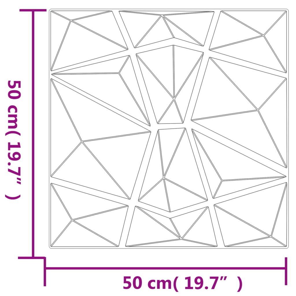 Sienų plokštės, 24 vnt., betono pilkos, 50x50cm, EPS, 6m²