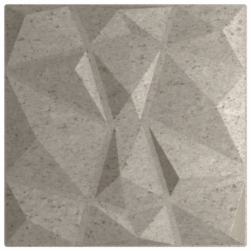 Sienų plokštės, 48vnt., betono pilkos, 50x50cm, EPS, 12m²