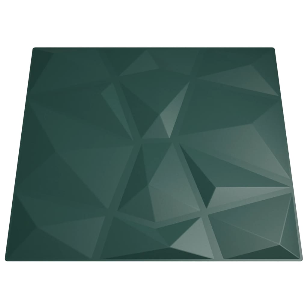 Sienų plokštės, 24vnt., žalios, 50x50cm, EPS, 6m², deimantai