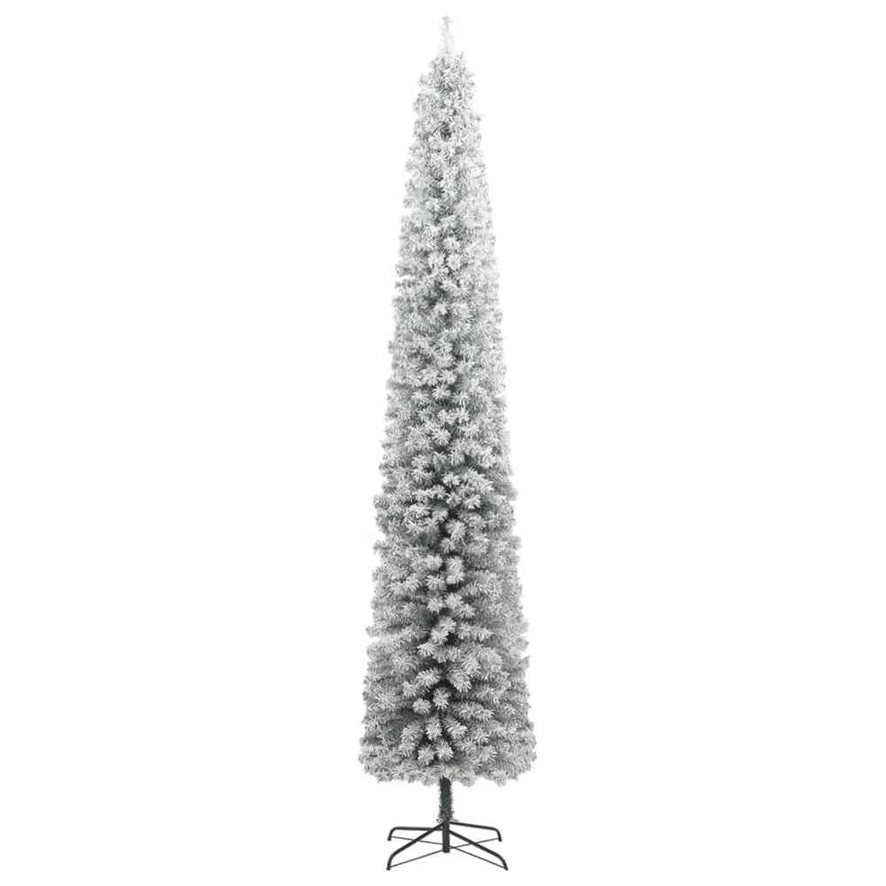 Siaura Kalėdų eglutė su stovu ir sniegu, 300cm, PVC