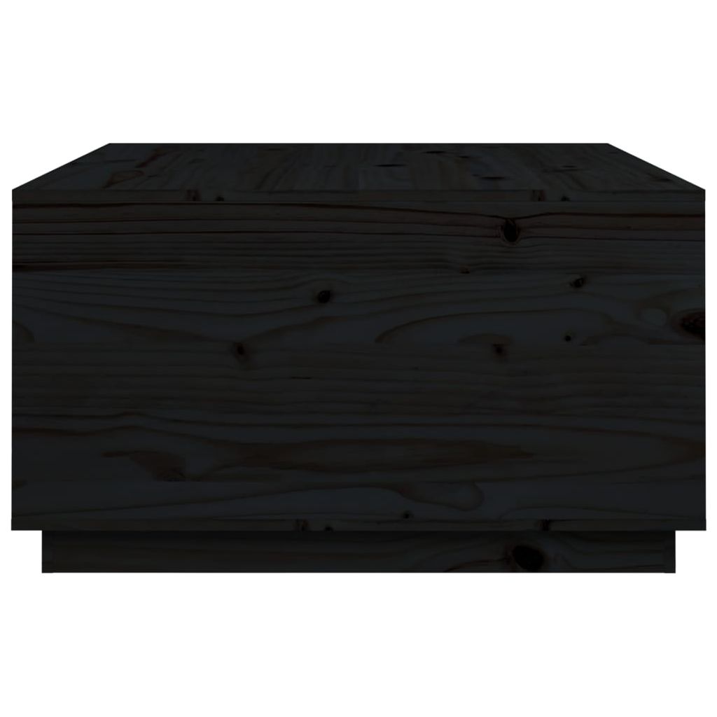 Kavos staliukas, juodas, 80x80x45cm, pušies medienos masyvas