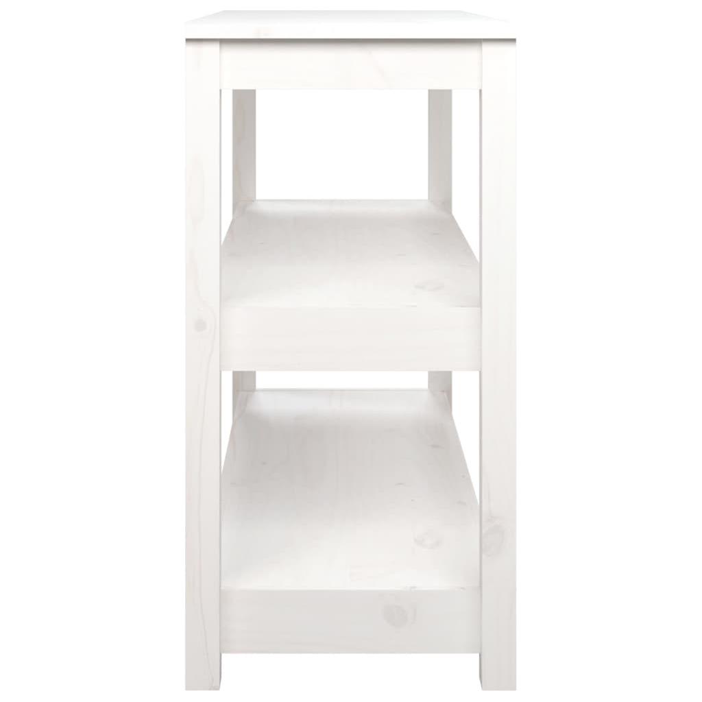Konsolinis staliukas, baltas, 110x40x74cm, pušies masyvas