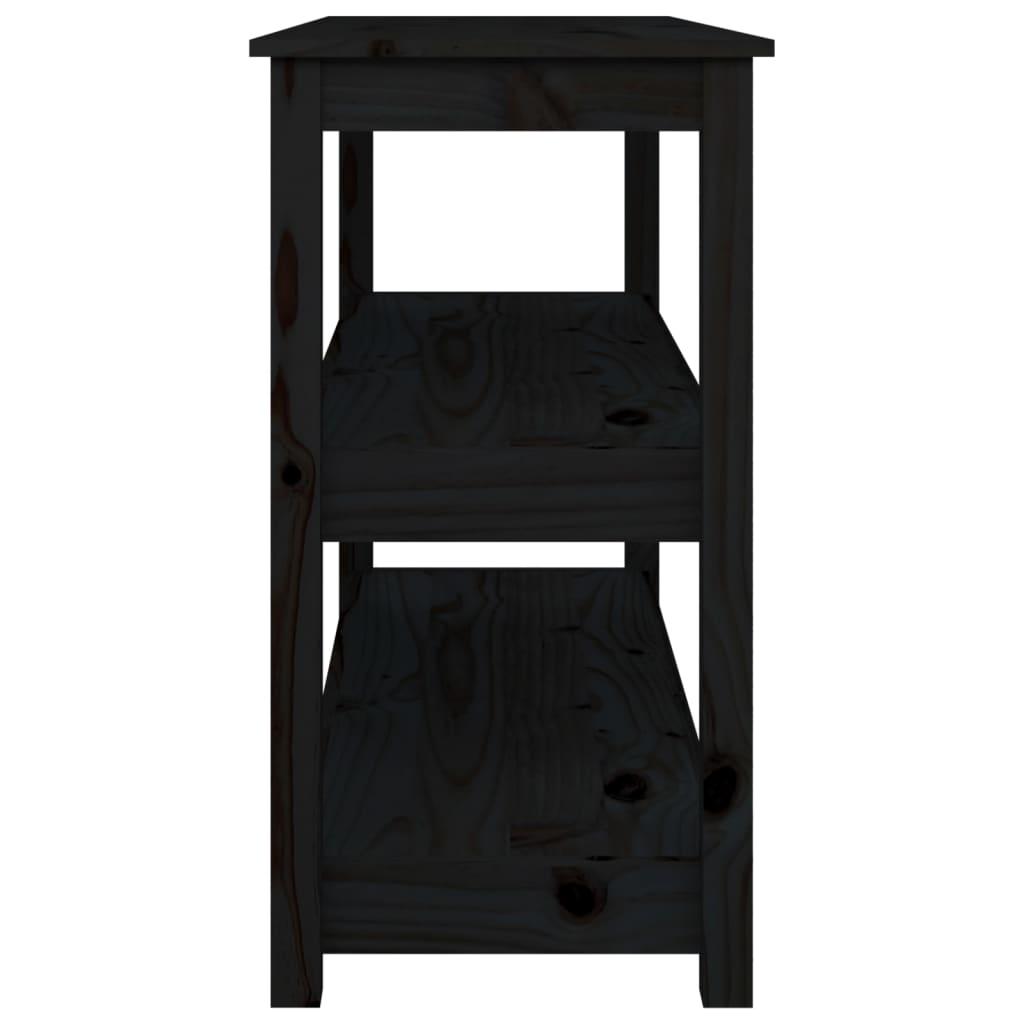 Konsolinis staliukas, juodas, 110x40x74cm, pušies masyvas
