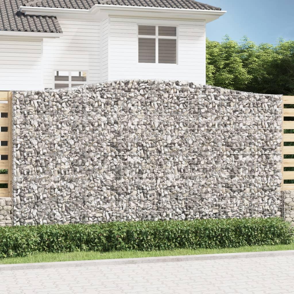 Išlenkti gabiono krepšiai, 10vnt., 400x50x220/240cm, geležis