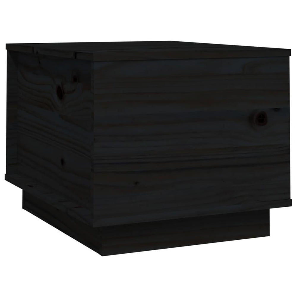 Kavos staliukas, juodas, 40x50x35cm, pušies medienos masyvas