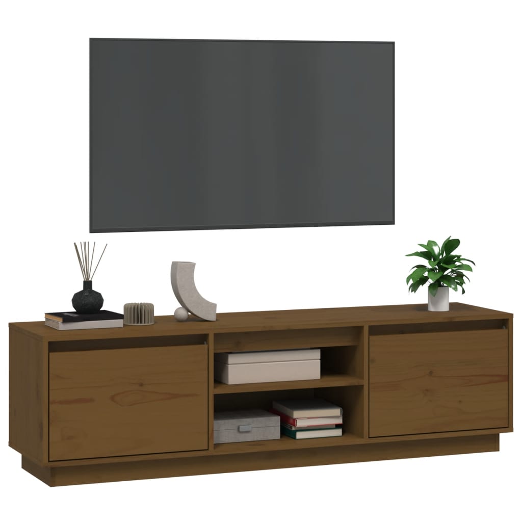 Televizoriaus spintelė, medaus ruda, 140x35x40cm, pušis