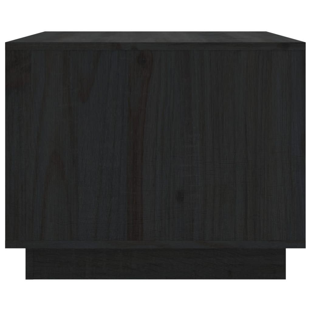 Kavos staliukas, juodas, 80x50x40cm, pušies medienos masyvas