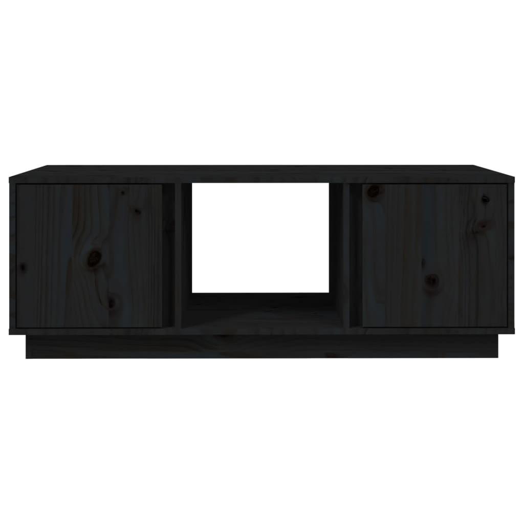 Kavos staliukas, juodas, 110x50x40cm, pušies medienos masyvas