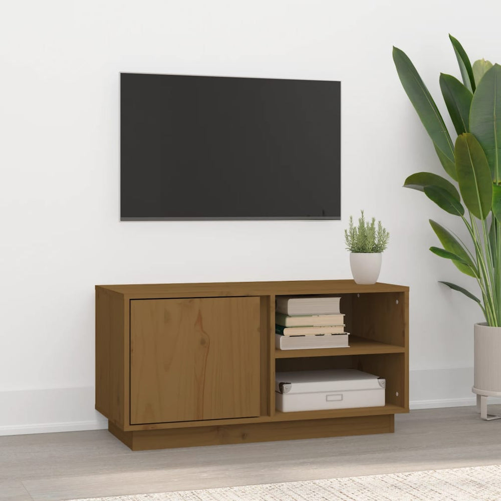 Televizoriaus spintelė, medaus ruda, 80x35x40,5cm, pušis