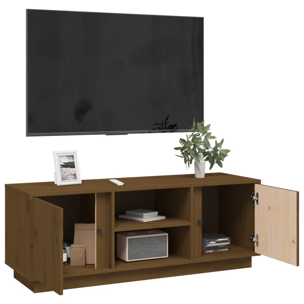 Televizoriaus spintelė, medaus ruda, 110x35x40,5cm, pušis