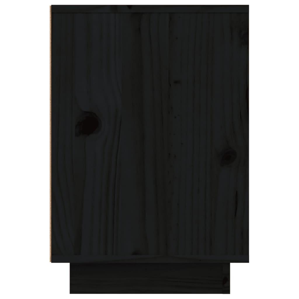 Naktinės spintelės, 2vnt., juodos, 50x34x50cm, pušies masyvas