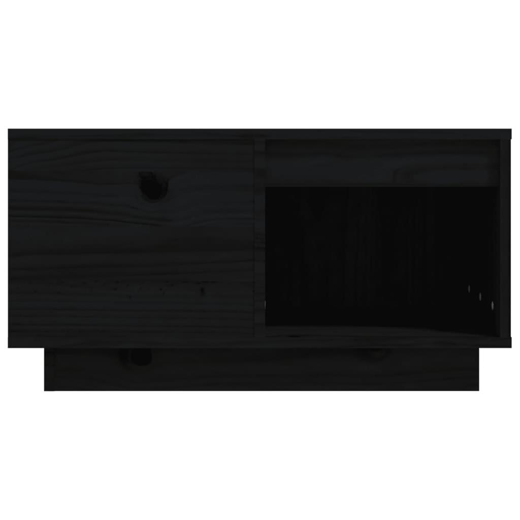 Kavos staliukas, juodas, 60x61x32,5cm, pušies medienos masyvas